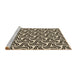 Sideview of Machine Washable Transitional Chocolate Brown Rug, wshpat3327brn