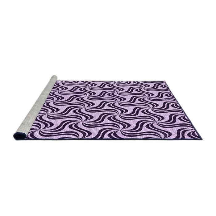 Sideview of Machine Washable Transitional Blossom Pink Rug, wshpat3327pur