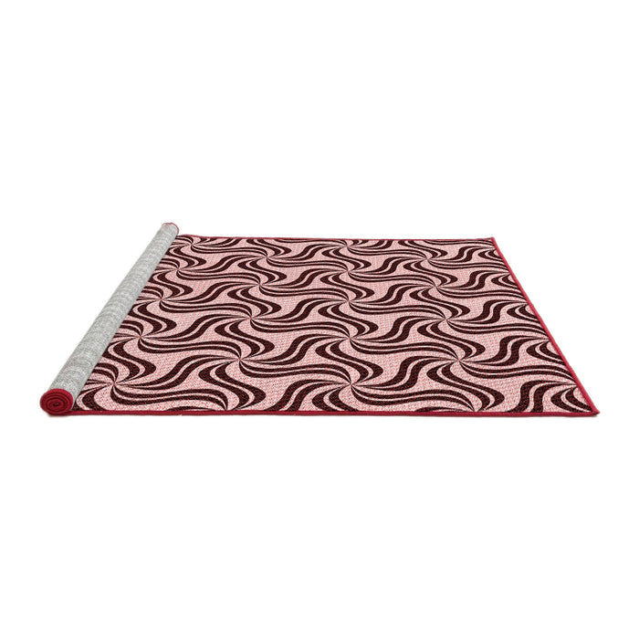 Sideview of Machine Washable Transitional Deep Rose Pink Rug, wshpat3327rd