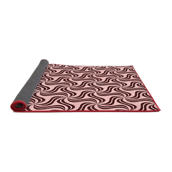 Thickness of Patterned Deep Rose Pink Rug, pat3327rd