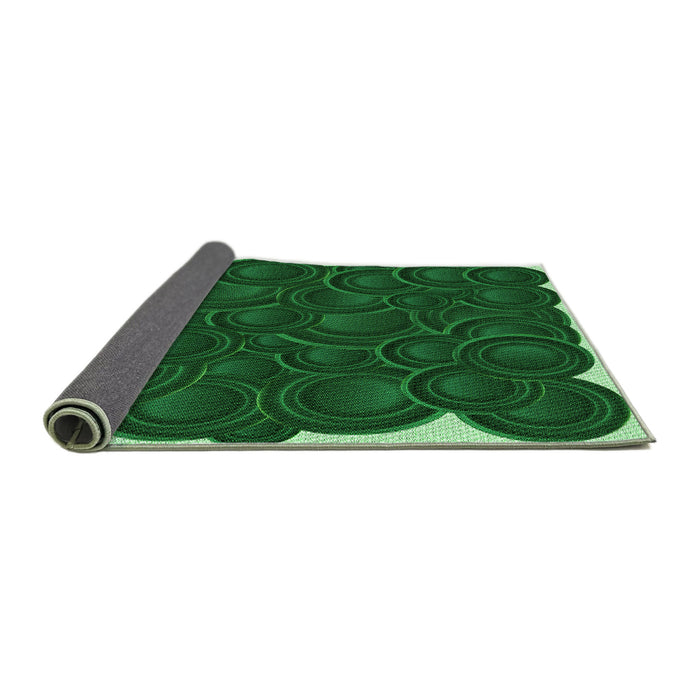 Thickness of Patterned Deep Emerald Green Rug, pat3328grn