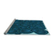 Sideview of Machine Washable Transitional Blue Ivy Blue Rug, wshpat3328lblu