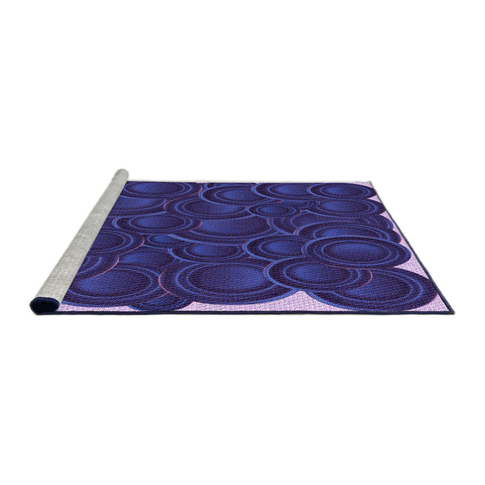 Sideview of Machine Washable Transitional Denim Dark Blue Rug, wshpat3328pur