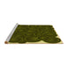 Sideview of Machine Washable Transitional Dark Yellow Green Rug, wshpat3328yw