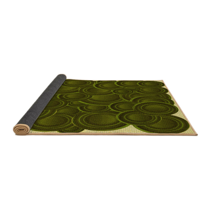 Thickness of Patterned Dark Yellow Green Rug, pat3328yw