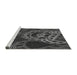 Sideview of Machine Washable Transitional Charcoal Black Rug, wshpat3329gry