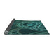 Thickness of Patterned Deep Teal Green Rug, pat3329lblu