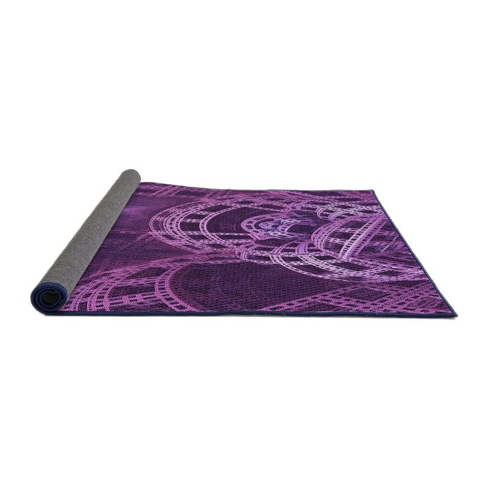 Thickness of Patterned Purple Rug, pat3329pur