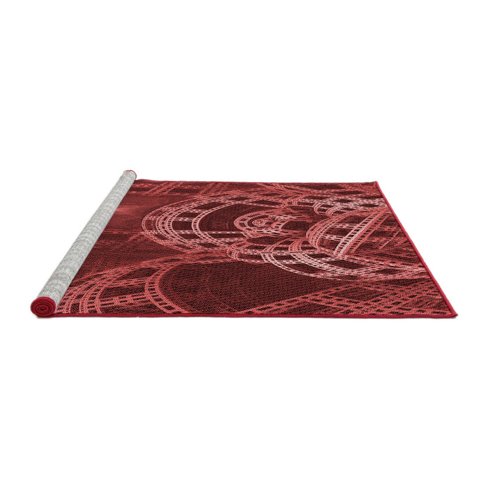 Sideview of Machine Washable Transitional Red Rug, wshpat3329rd