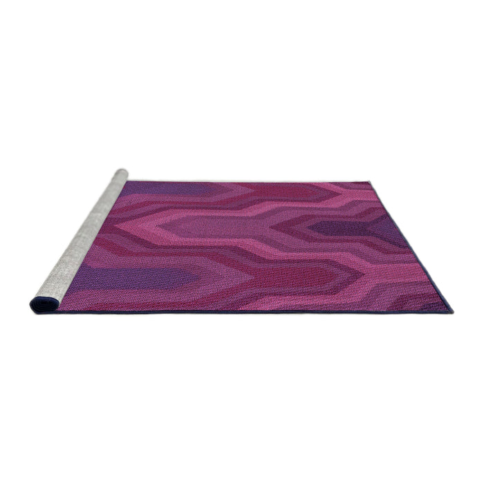 Sideview of Machine Washable Transitional Magenta Pink Rug, wshpat333pur