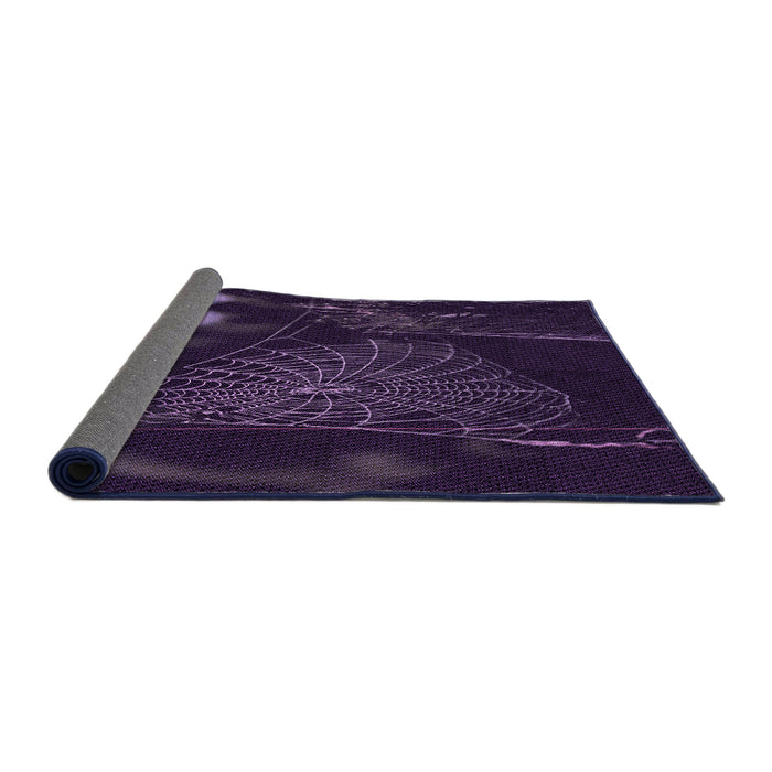 Thickness of Patterned Lilac Purple Rug, pat3330pur
