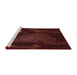 Sideview of Machine Washable Transitional Chocolate Brown Rug, wshpat3330rd