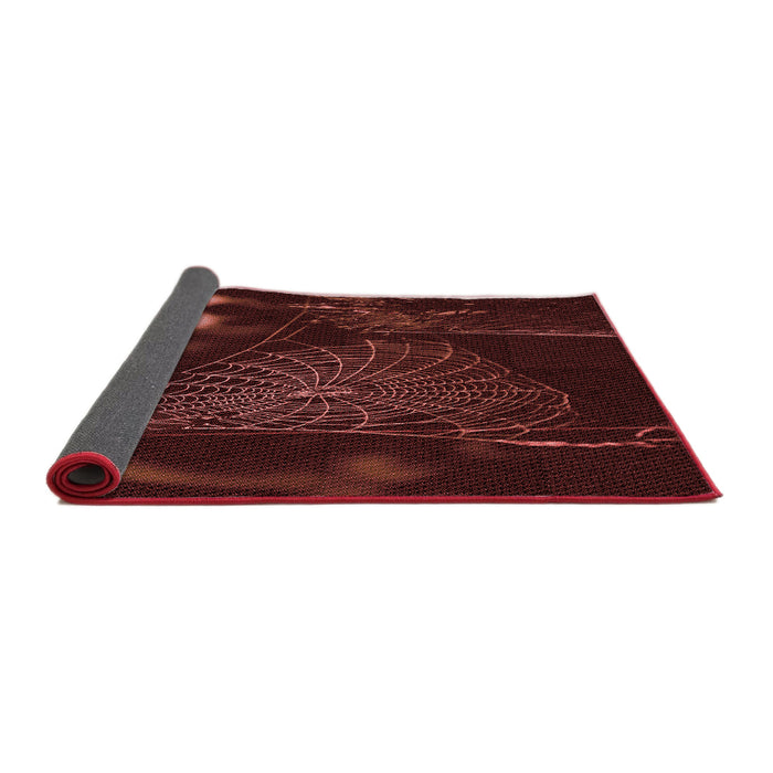 Thickness of Patterned Chocolate Brown Rug, pat3330rd
