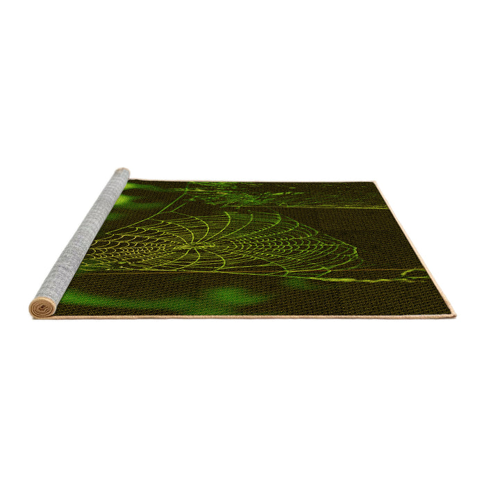 Sideview of Machine Washable Transitional Midnight Gray Rug, wshpat3330yw