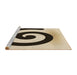 Sideview of Machine Washable Transitional Golden Blonde Gold Rug, wshpat3331brn