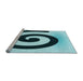 Sideview of Machine Washable Transitional Blue Rug, wshpat3331lblu