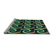 Sideview of Machine Washable Transitional Green Rug, wshpat3332lblu