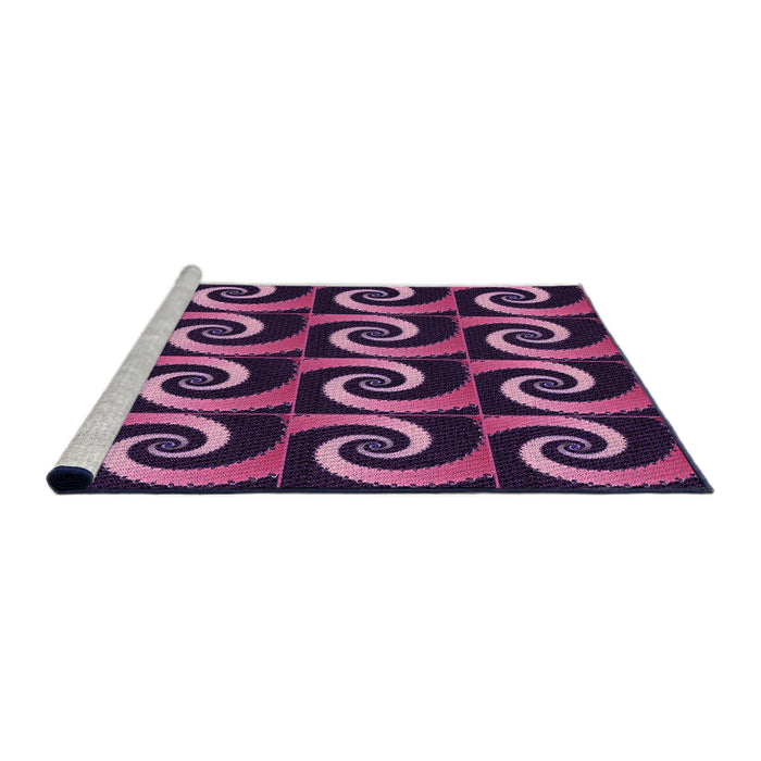 Sideview of Machine Washable Transitional Orchid Purple Rug, wshpat3332pur