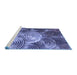 Sideview of Machine Washable Transitional Sky Blue Rug, wshpat3333blu