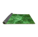 Thickness of Patterned Deep Emerald Green Rug, pat3333grn
