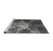 Sideview of Machine Washable Transitional Dark Gray Black Rug, wshpat3333gry