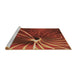 Sideview of Machine Washable Transitional Red Rug, wshpat3334brn