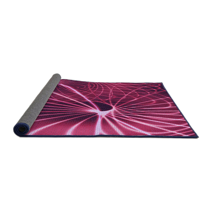 Thickness of Patterned Magenta Pink Rug, pat3334pur