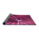 Thickness of Patterned Magenta Pink Rug, pat3334pur