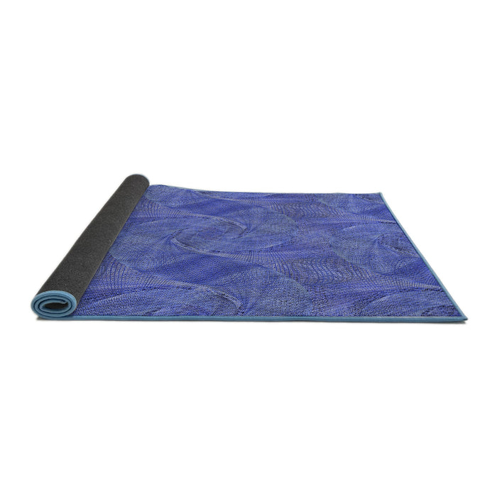 Thickness of Patterned Sky Blue Rug, pat3335blu