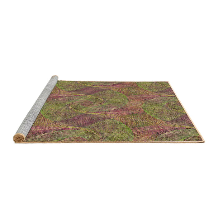 Sideview of Machine Washable Transitional Caramel Brown Rug, wshpat3335brn