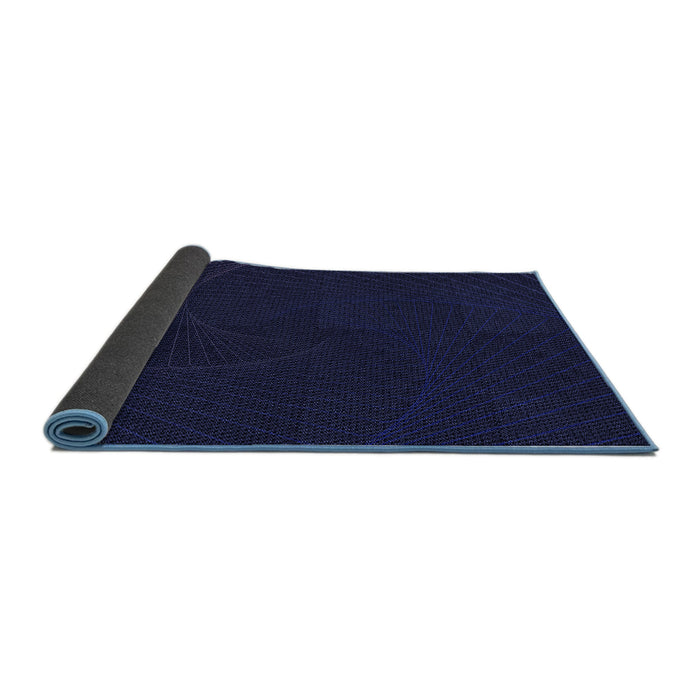 Thickness of Patterned Night Blue Rug, pat3336blu