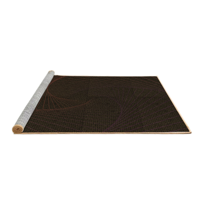 Sideview of Machine Washable Transitional Midnight Gray Rug, wshpat3336brn