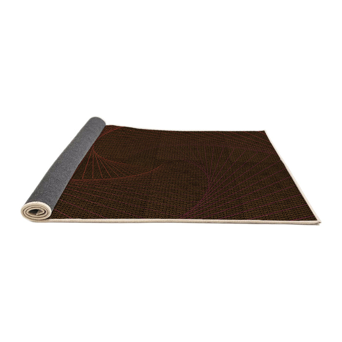 Thickness of Patterned Red Brown Rug, pat3336org