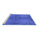 Sideview of Machine Washable Transitional Blue Rug, wshpat3337blu