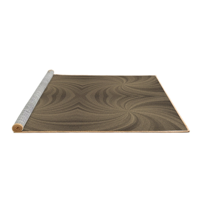 Sideview of Machine Washable Transitional Dark Almond Brown Rug, wshpat3337brn