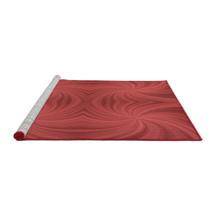 Sideview of Machine Washable Transitional Red Rug, wshpat3337rd
