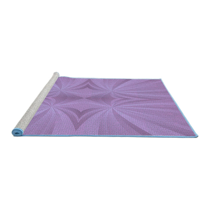Sideview of Machine Washable Transitional Bright Lilac Purple Rug, wshpat3338blu