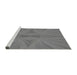 Sideview of Machine Washable Transitional Gray Rug, wshpat3338gry