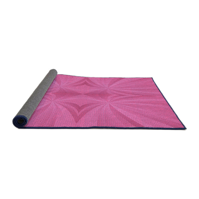 Thickness of Patterned Deep Pink Rug, pat3338pur