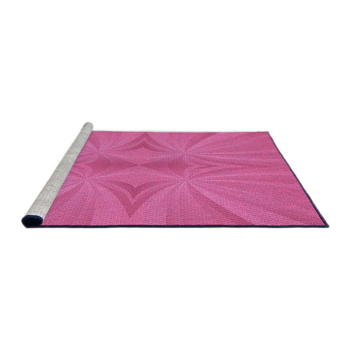 Sideview of Machine Washable Transitional Deep Pink Rug, wshpat3338pur