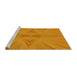 Sideview of Machine Washable Transitional Neon Orange Rug, wshpat3338yw