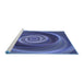 Sideview of Machine Washable Transitional Blue Rug, wshpat3339blu