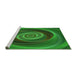 Sideview of Machine Washable Transitional Deep Emerald Green Rug, wshpat3339grn