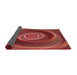 Thickness of Patterned Cranberry Red Rug, pat3339rd