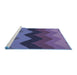 Sideview of Machine Washable Transitional Medium Slate Blue Rug, wshpat334blu