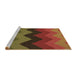 Sideview of Machine Washable Transitional Tomato Red Rug, wshpat334brn