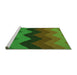 Sideview of Machine Washable Transitional Army Green Rug, wshpat334grn