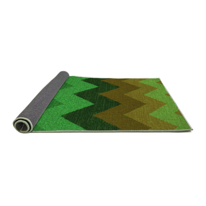 Thickness of Patterned Army Green Rug, pat334grn