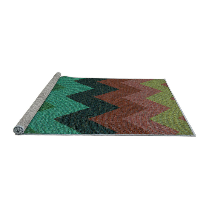 Sideview of Machine Washable Transitional Dark Brown Rug, wshpat334lblu