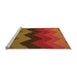 Sideview of Machine Washable Transitional Tomato Red Rug, wshpat334org